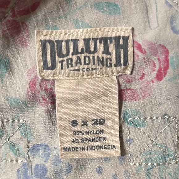 Duluth Trading Heirloom Gardening Overalls S Floral Cargo Utility Jumpsuit - Picture 8 of 9